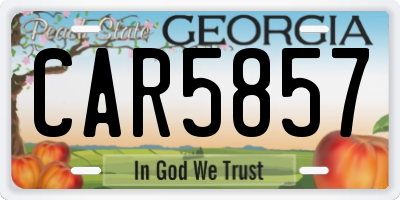 GA license plate CAR5857