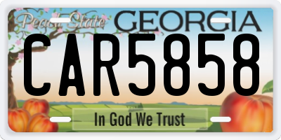 GA license plate CAR5858