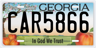 GA license plate CAR5866