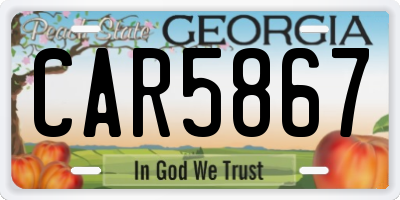 GA license plate CAR5867