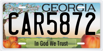 GA license plate CAR5872