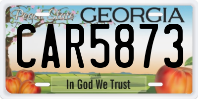 GA license plate CAR5873