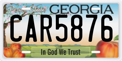 GA license plate CAR5876