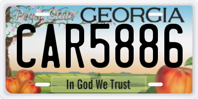 GA license plate CAR5886