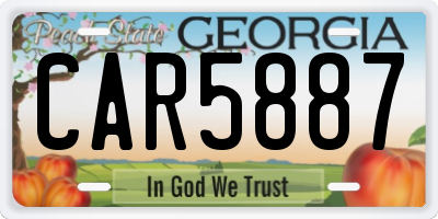 GA license plate CAR5887