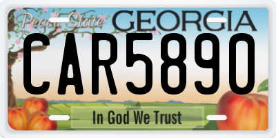 GA license plate CAR5890