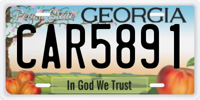 GA license plate CAR5891