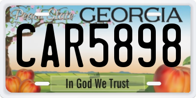 GA license plate CAR5898
