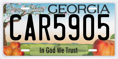 GA license plate CAR5905