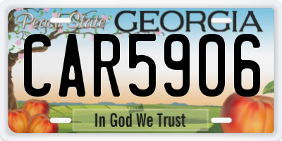 GA license plate CAR5906