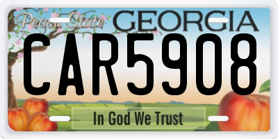 GA license plate CAR5908