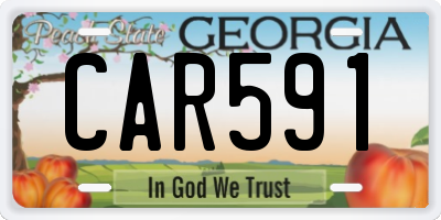 GA license plate CAR591