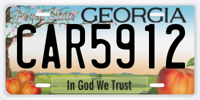 GA license plate CAR5912