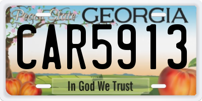 GA license plate CAR5913