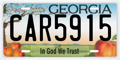 GA license plate CAR5915