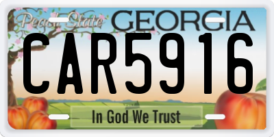 GA license plate CAR5916
