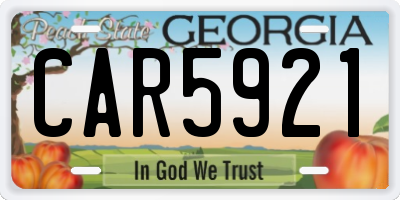 GA license plate CAR5921