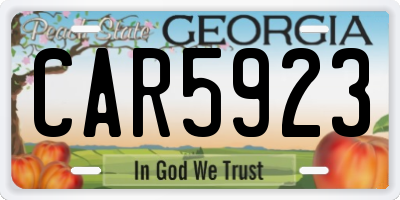 GA license plate CAR5923