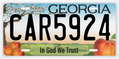 GA license plate CAR5924