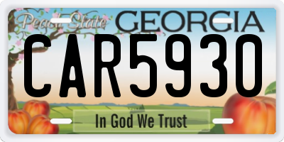 GA license plate CAR5930