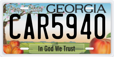 GA license plate CAR5940