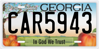 GA license plate CAR5943