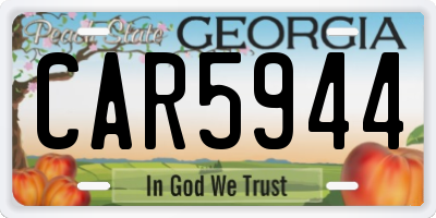 GA license plate CAR5944