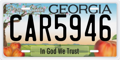 GA license plate CAR5946