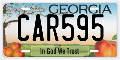 GA license plate CAR595