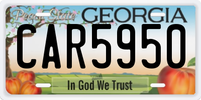 GA license plate CAR5950