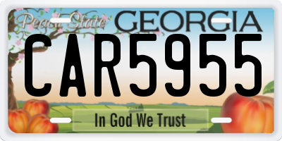 GA license plate CAR5955