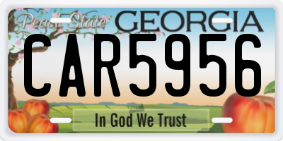 GA license plate CAR5956