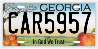 GA license plate CAR5957