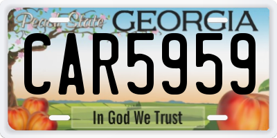 GA license plate CAR5959