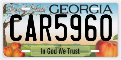 GA license plate CAR5960