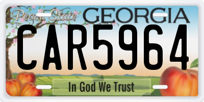 GA license plate CAR5964