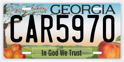 GA license plate CAR5970