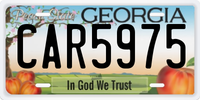 GA license plate CAR5975