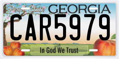 GA license plate CAR5979