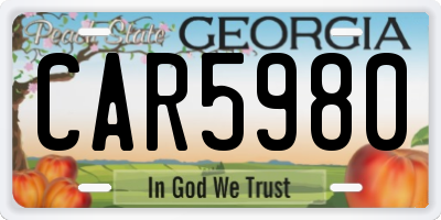 GA license plate CAR5980