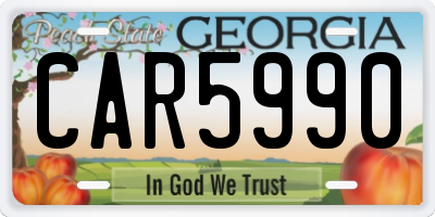 GA license plate CAR5990