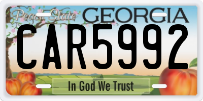 GA license plate CAR5992