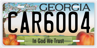 GA license plate CAR6004