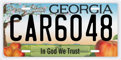 GA license plate CAR6048