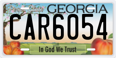 GA license plate CAR6054