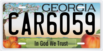 GA license plate CAR6059