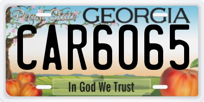 GA license plate CAR6065