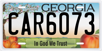 GA license plate CAR6073