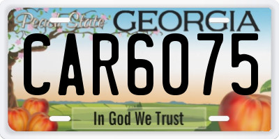 GA license plate CAR6075