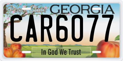 GA license plate CAR6077